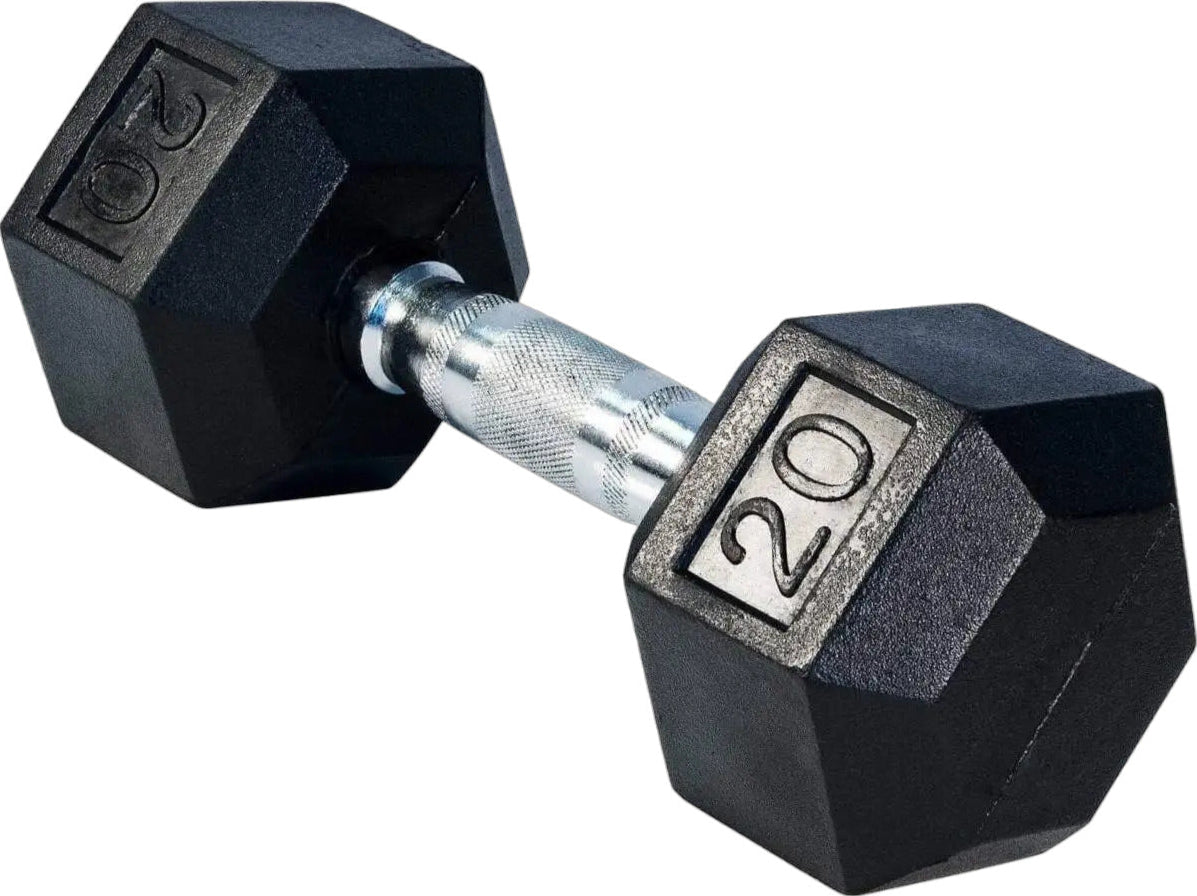 French Fitness Rubber Coated Hex Dumbbell Set 5-50 lbs (New)