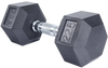 French Fitness Rubber Coated Hex Dumbbell 22.5 lbs - Single (New)