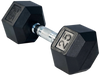 French Fitness Rubber Coated Hex Dumbbell 25 lbs - Single (New)