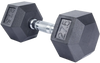 French Fitness Rubber Coated Hex Dumbbell 27.5 lbs - Single (New)