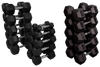 French Fitness Rubber Coated Hex Dumbbell Set 5-75 lbs (New) Image
