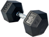 French Fitness Rubber Coated Hex Dumbbell 50 lbs - Single (New)