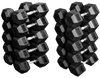 French Fitness Rubber Coated Hex Dumbbell Set 55-100 lbs (New)