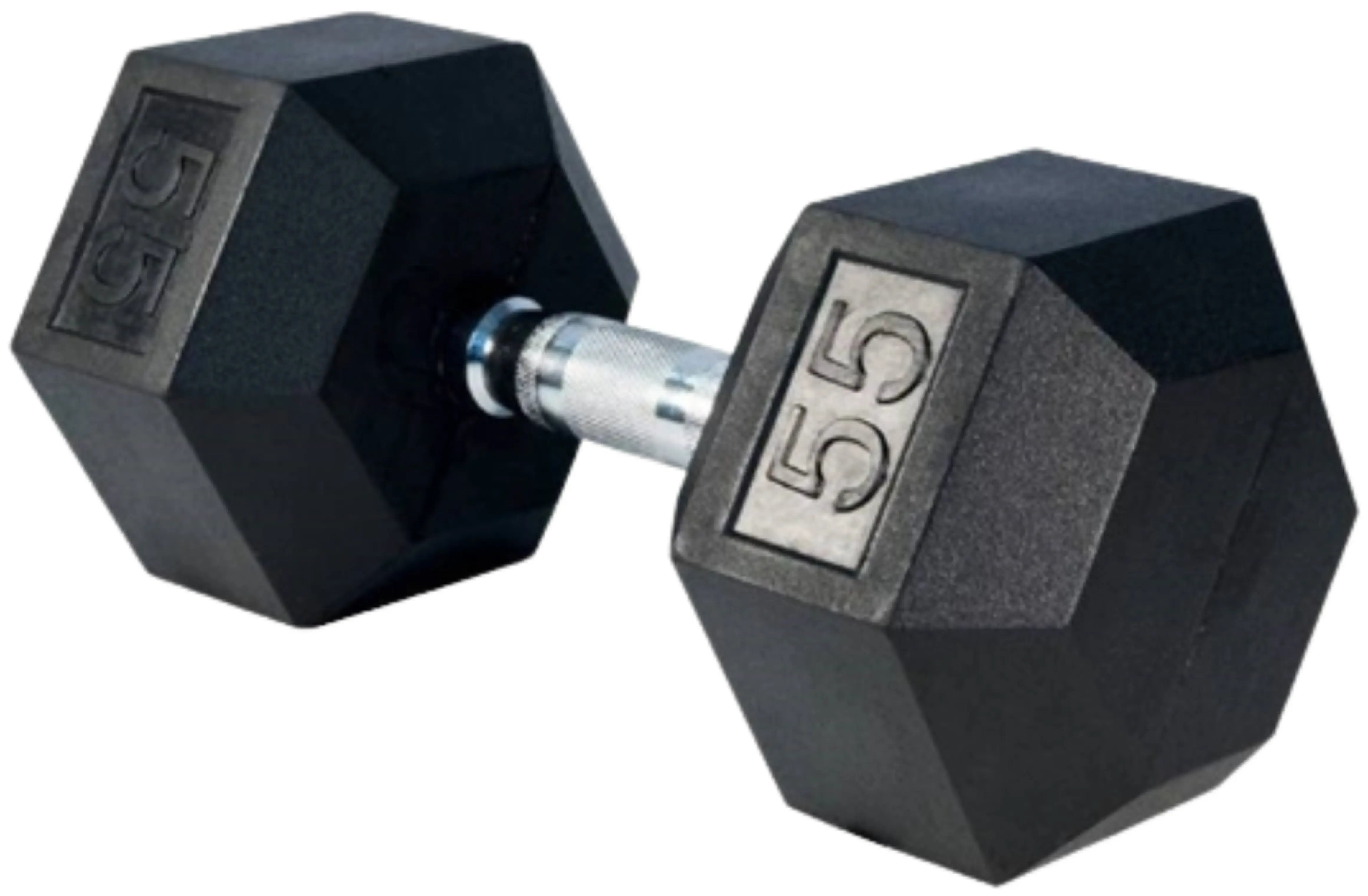 French Fitness Rubber Coated Hex Dumbbell Set 55-100 lbs (New)