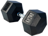 French Fitness Rubber Coated Hex Dumbbell 90 lbs - Single (New)