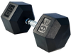 French Fitness Rubber Coated Hex Dumbbell 95 lbs - Single (New)