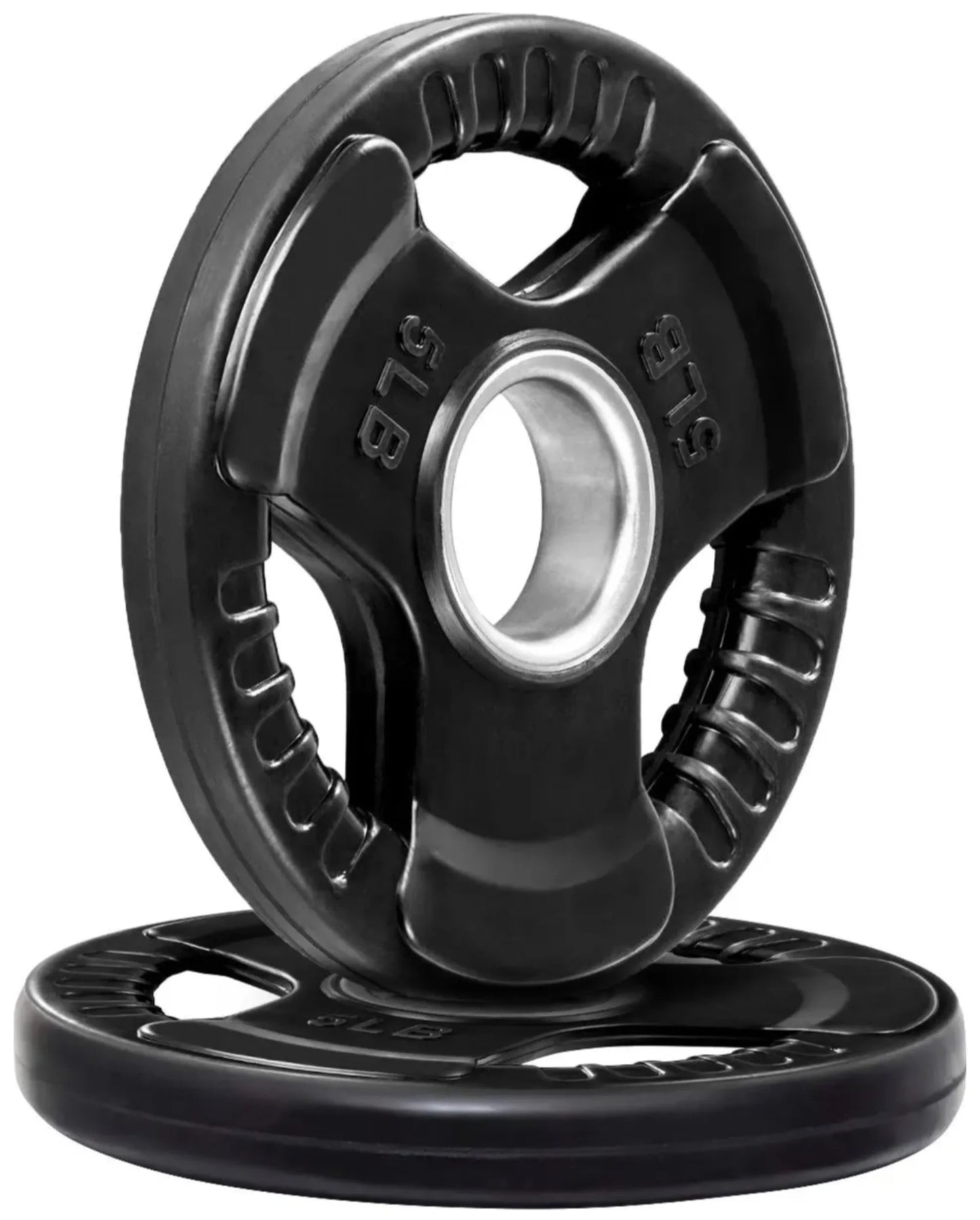 French Fitness Rubber Grip Olympic Weight Plate Set 120 lbs (New)