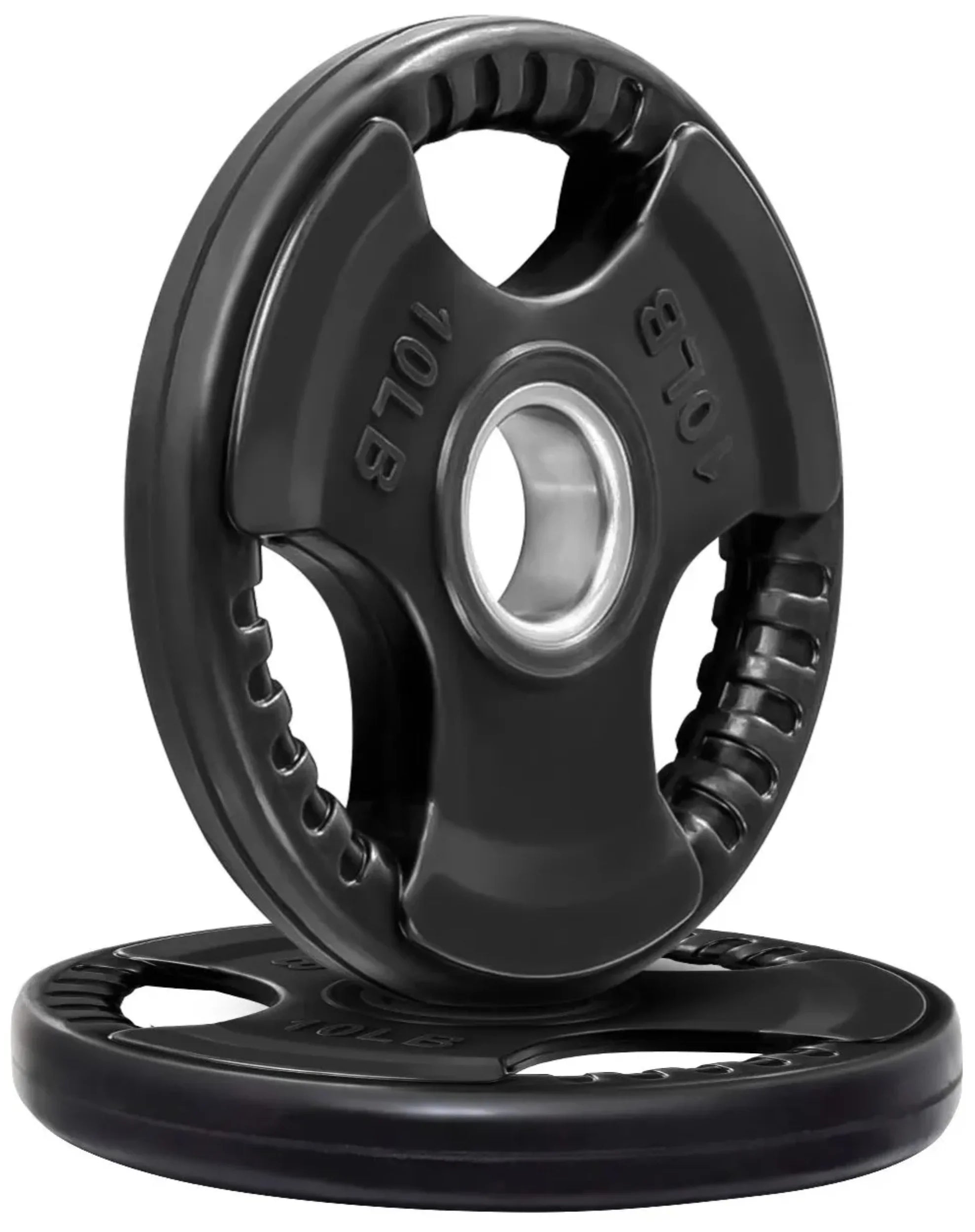 French Fitness Rubber Grip Olympic Weight Plate Set 120 lbs (New)