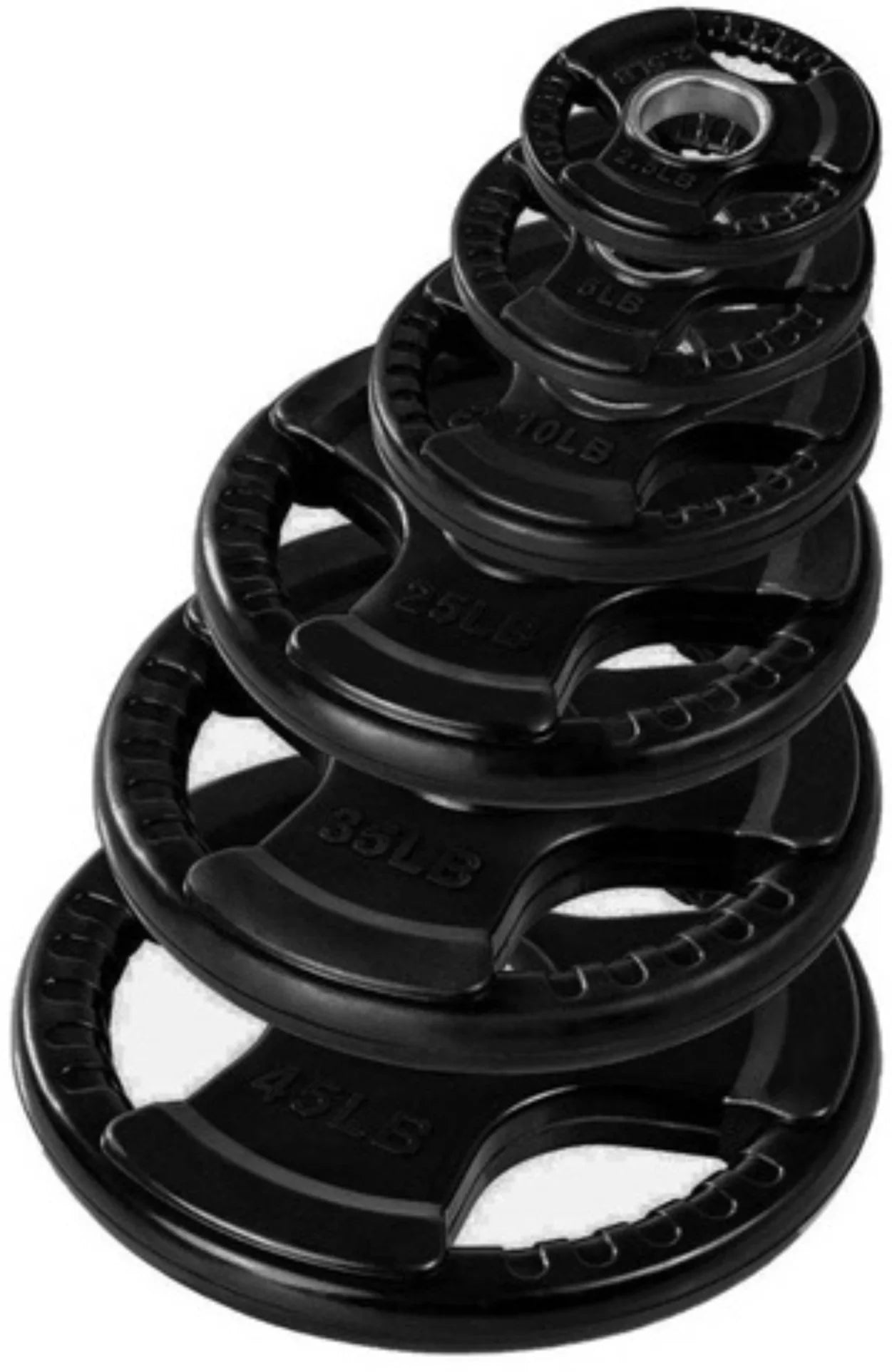 French Fitness Rubber Grip Olympic Weight Plate Set 190 lbs (New)