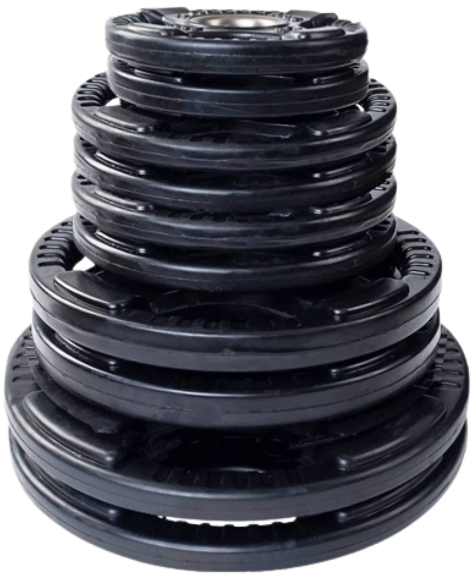 French Fitness Rubber Grip Olympic Weight Plate Set 190 lbs (New)