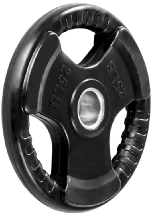 French Fitness Rubber Grip Olympic Plate 25 lbs Black (New)
