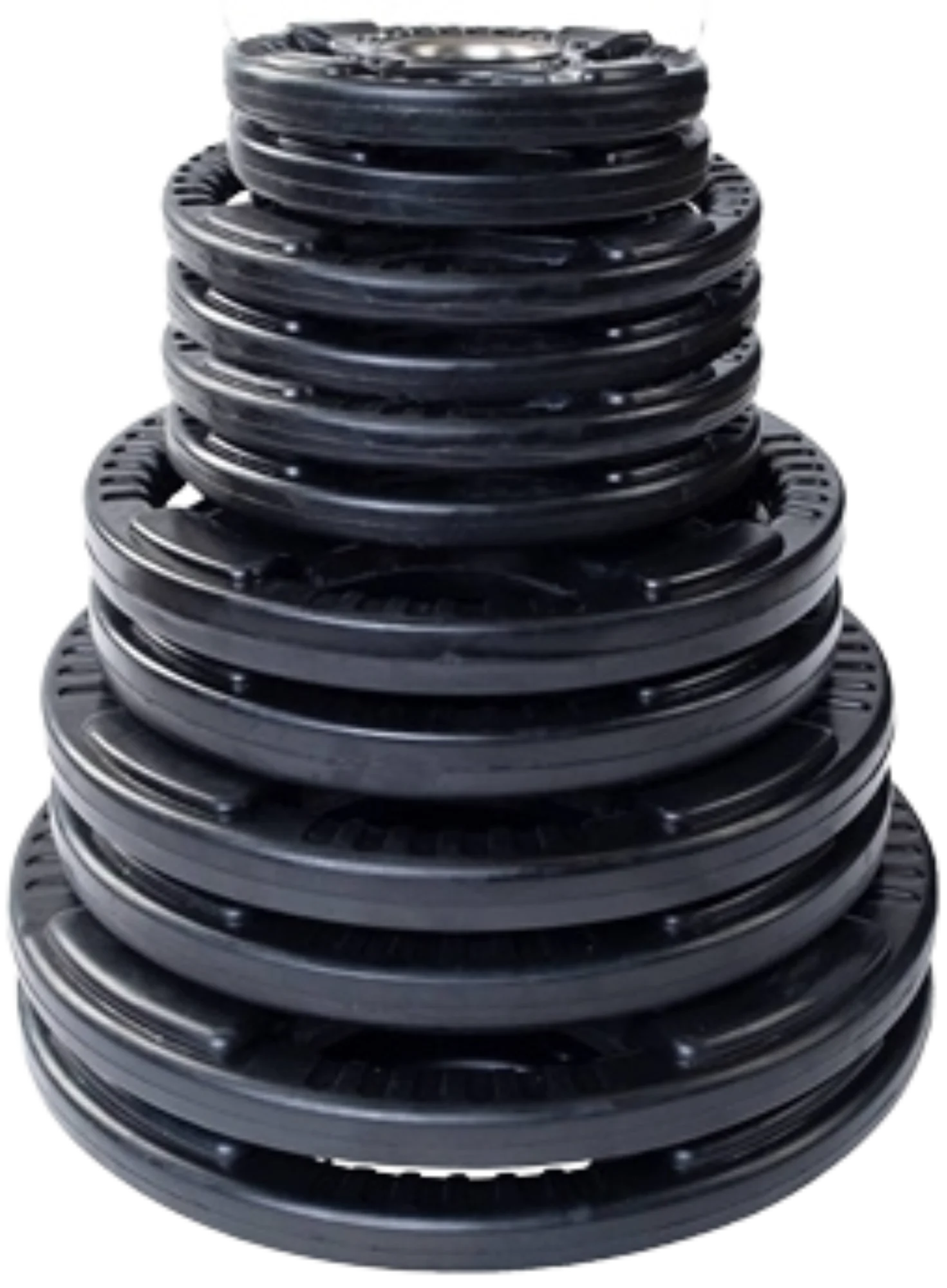 French Fitness Rubber Grip Olympic Weight Plate Set 260 lbs (New)