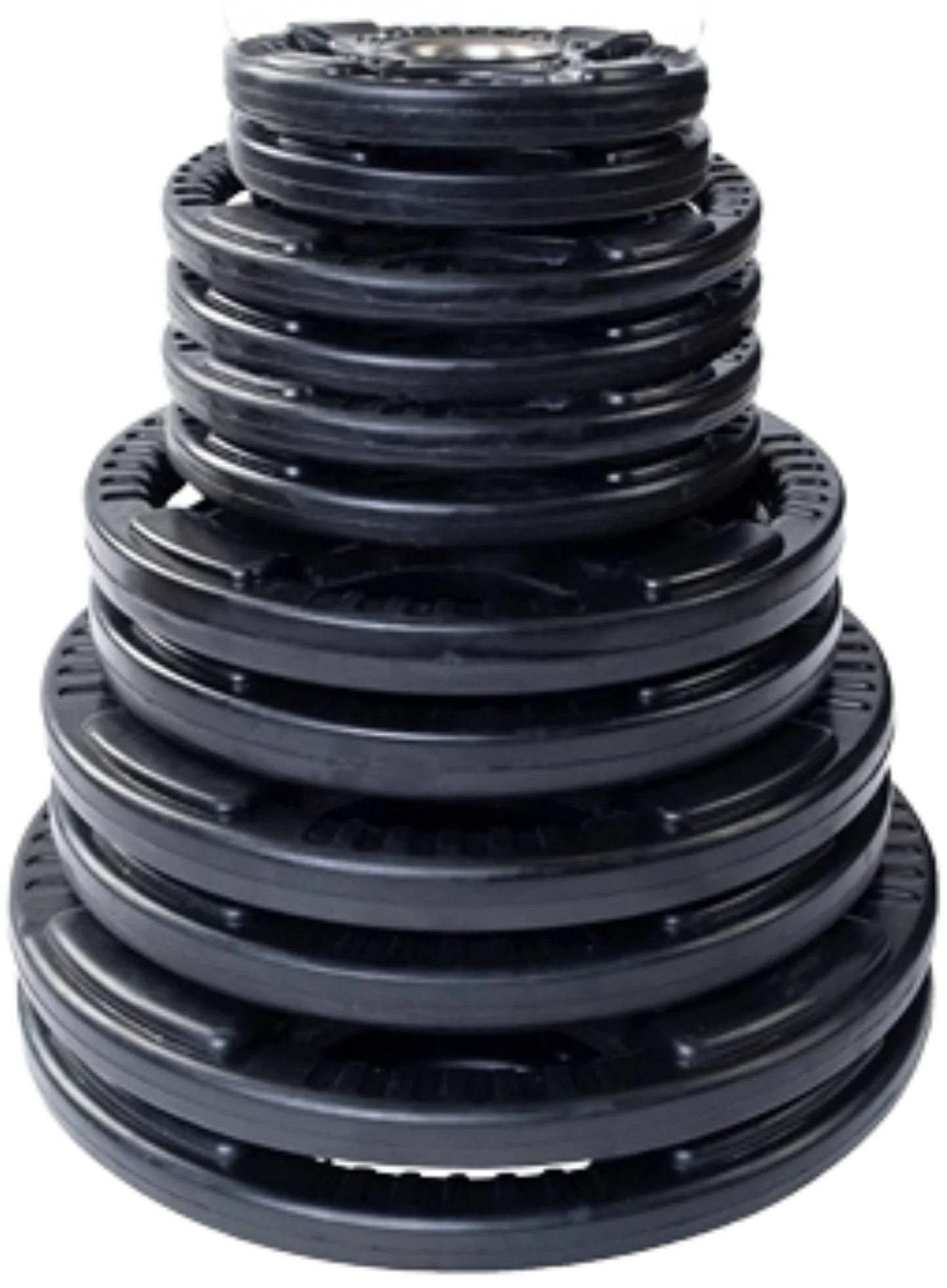 French Fitness Rubber Grip Olympic Weight Plate Set 260 lbs (New)