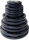 French Fitness Rubber Grip Weight Plate Set w/7 ft Olympic Bar 305 lbs (New)