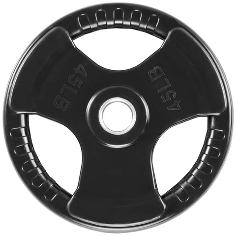 French Fitness Rubber Grip Olympic Weight Plate Set 350 lbs (New)