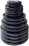 French Fitness Rubber Grip Weight Plate Set w/7 ft Olympic Bar 395 lbs (New) Image 2