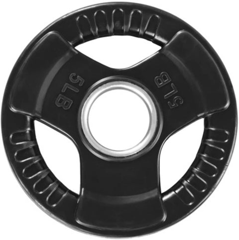 French Fitness Rubber Grip Olympic Plate 5 lbs Black (New)