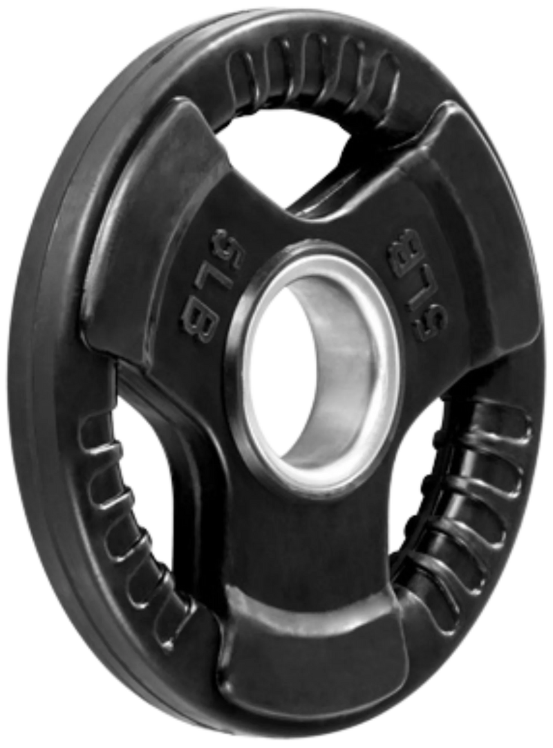 French Fitness Rubber Grip Olympic Plate 5 lbs Black (New)