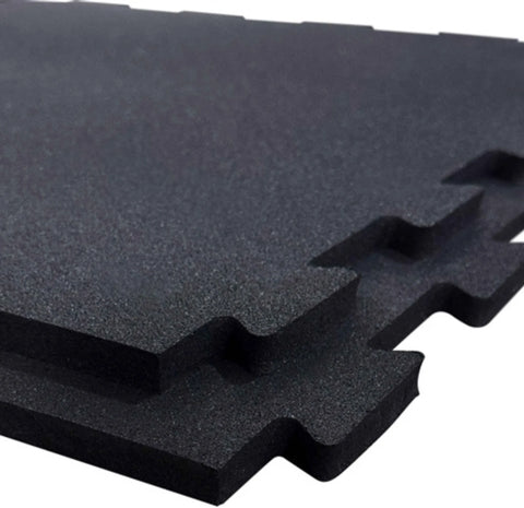 French Fitness 24" x 24" Rubber Gym Interlocking Tiles w/Edge, Middle, Corner Pieces (New) Image 8