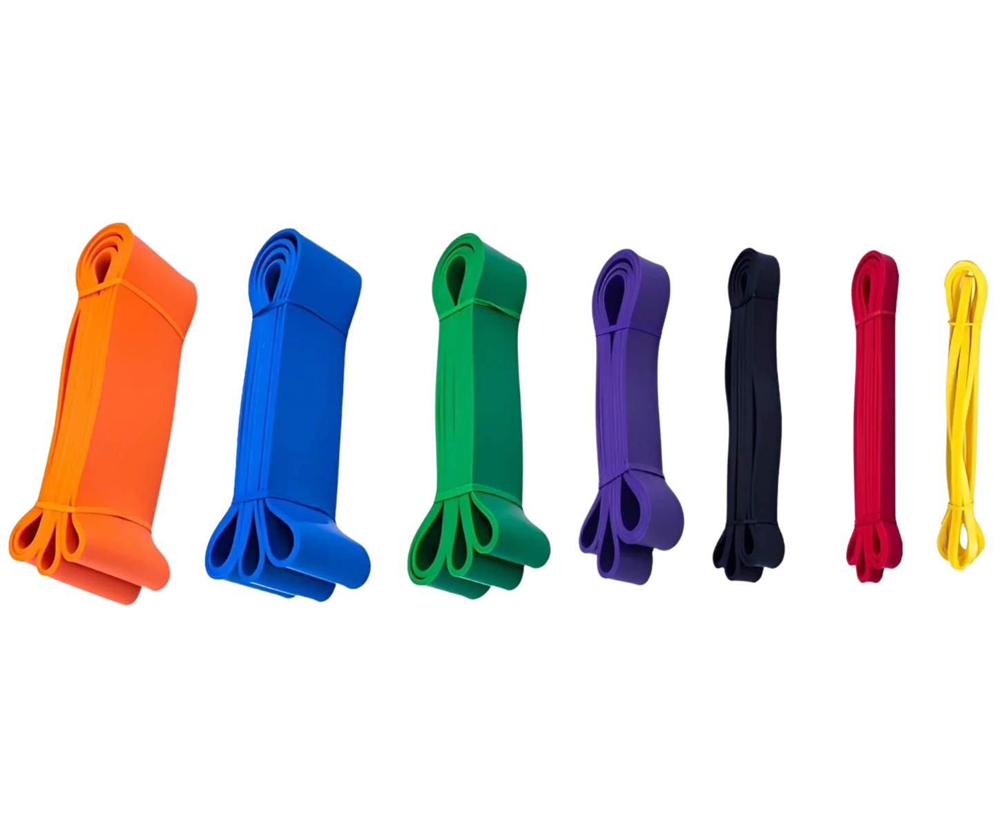 French Fitness Resistance Pull Up Assist Bands - Set of 7 (New)