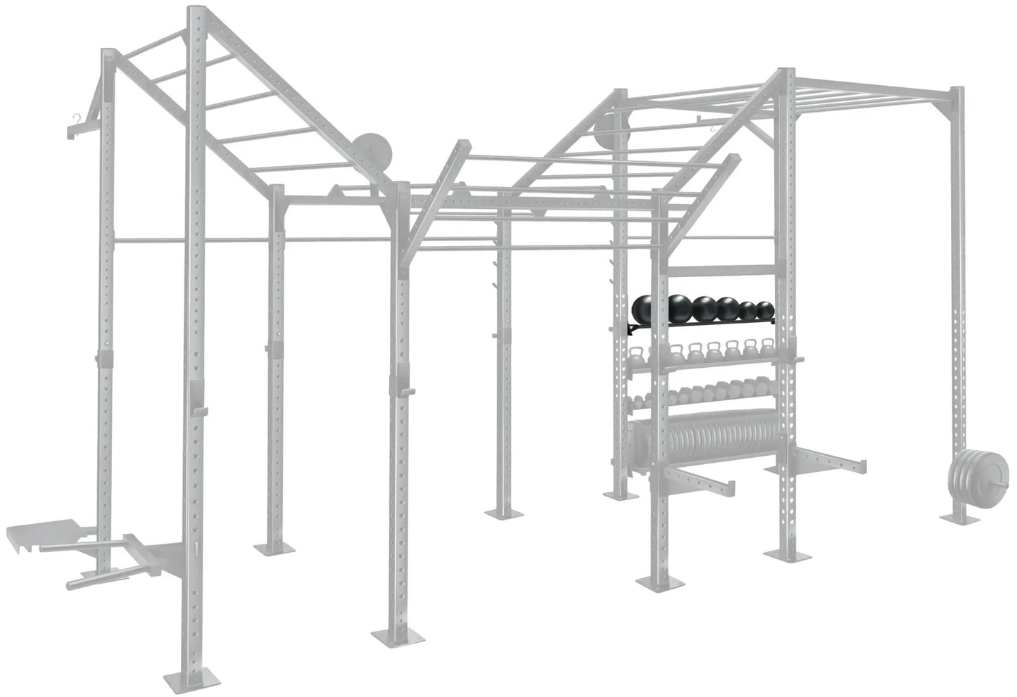 French Fitness 71" Rack & Rig Ball Tier/Tray Attachment (New)
