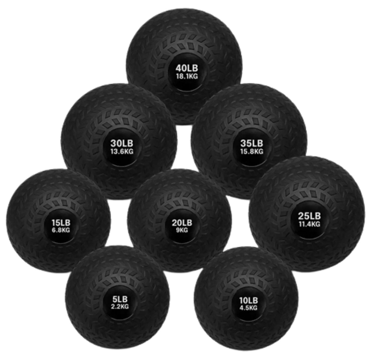 French Fitness PVC Slam Ball Set of 8 (5 to 40 lbs) (New)