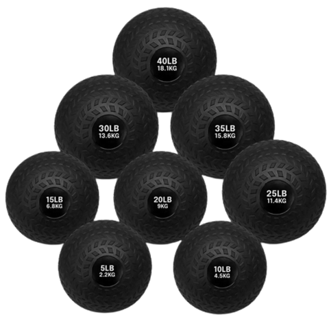 French Fitness PVC Slam Ball Set of 8 (5 to 40 lbs) (New)