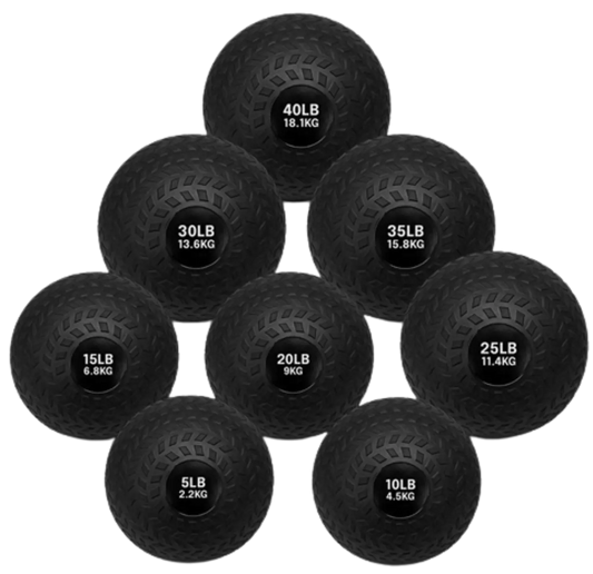 French Fitness PVC Slam Ball Set of 8 (5 to 40 lbs) (New)