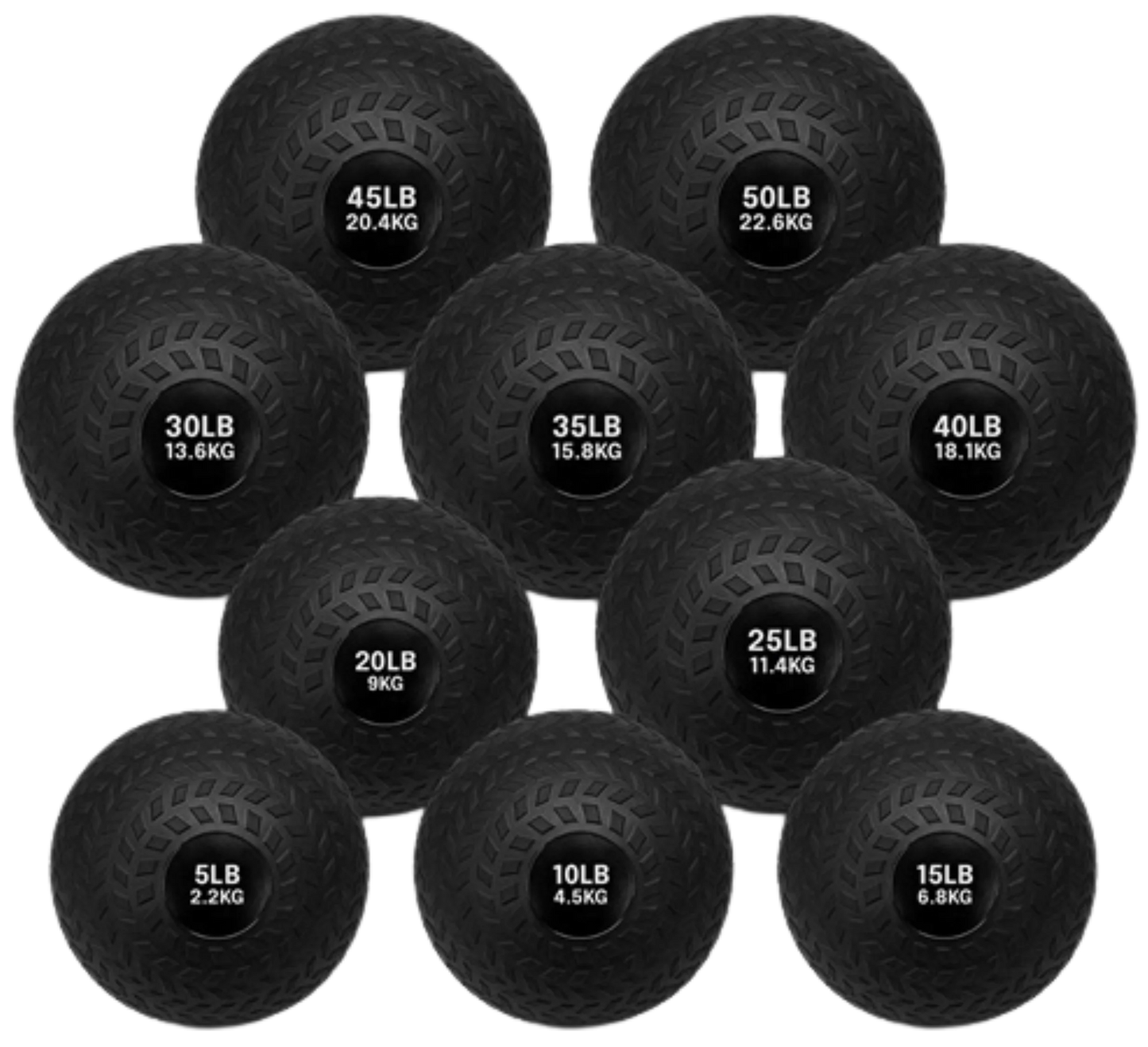 French Fitness PVC Slam Ball Set of 10 (5 to 50 lbs) (New)