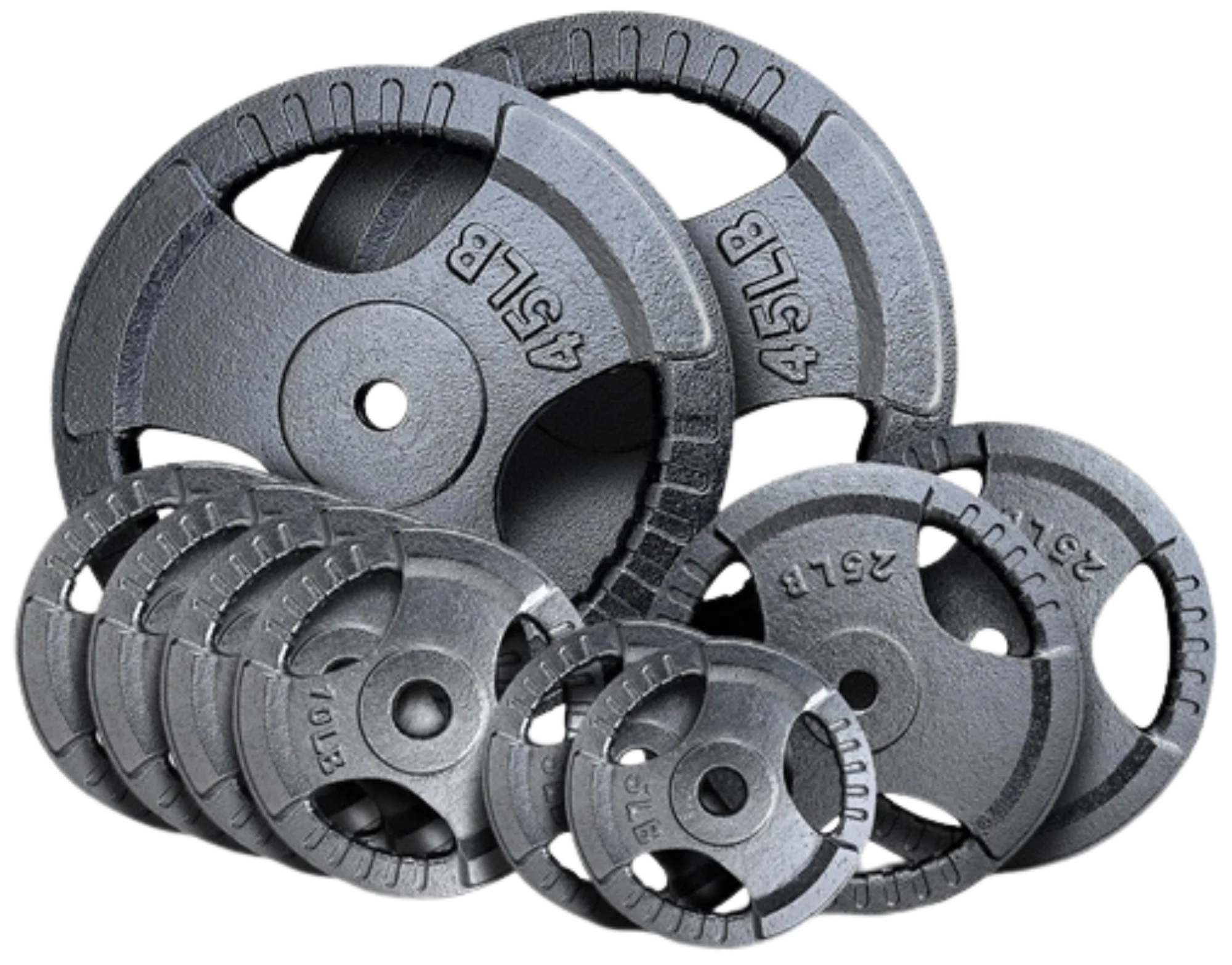 French Fitness Standard Cast Iron 1" Weight Plate Set 190 lbs (New)