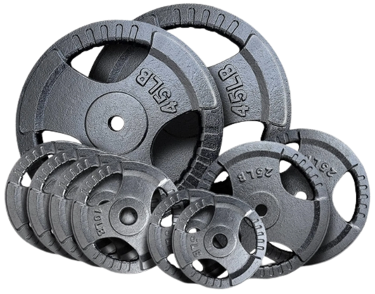 French Fitness Standard Cast Iron 1" Weight Plate Set 190 lbs (New)