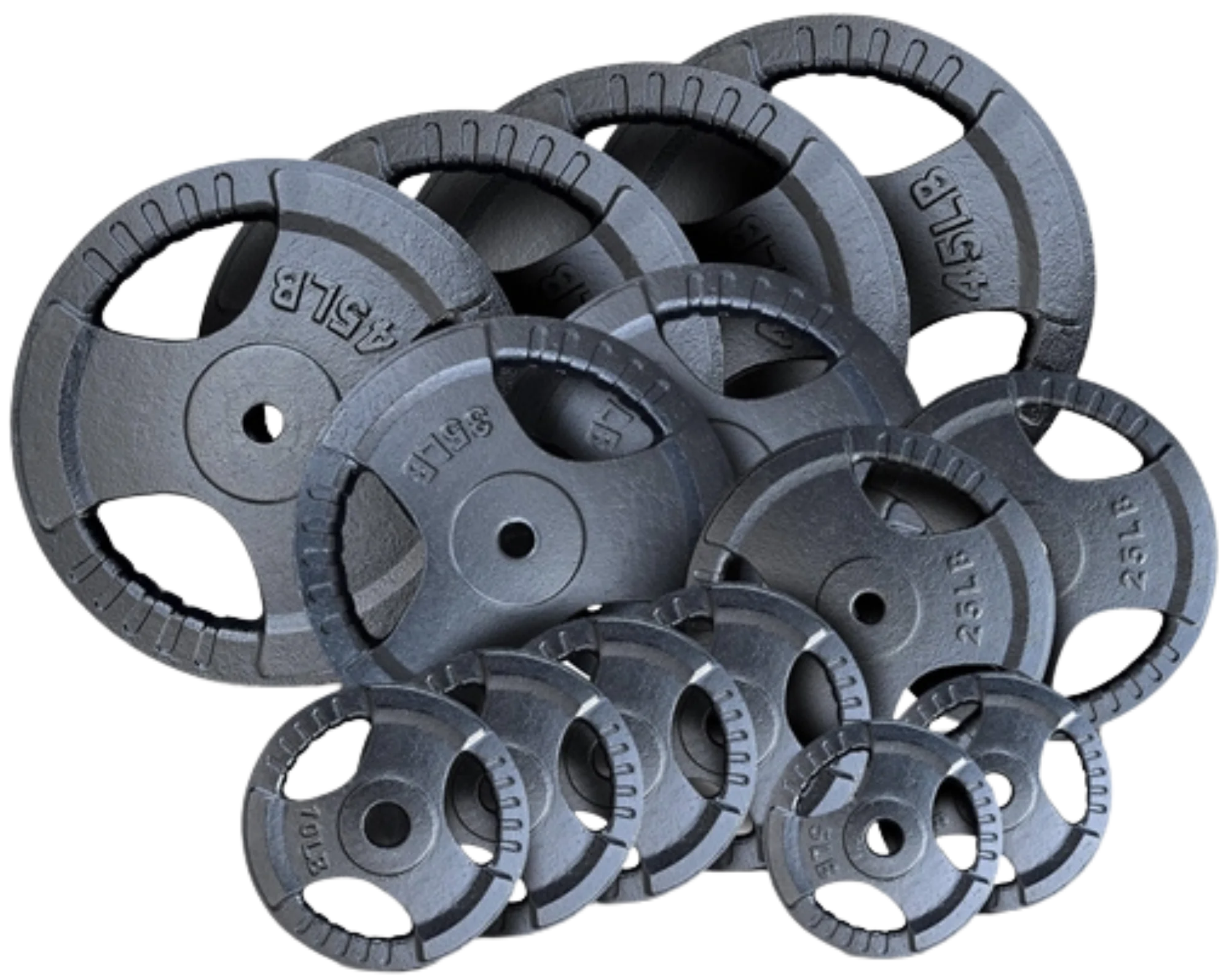 French Fitness Standard Cast Iron 1" Weight Plate Set  350 lbs (New)