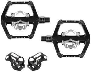 French Fitness SPD 9/16" Pedals w/Toe Cages & Straps - Close-Up View