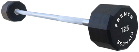 French Fitness Straight Urethane Barbell 125 lbs - Single (New)