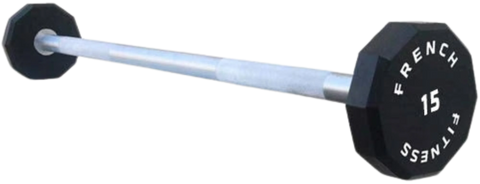 French Fitness Straight Urethane Barbell 15 lbs - Single (New)