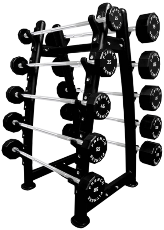French Fitness Straight Urethane Barbell Bar Set, 25-115 lbs (New)