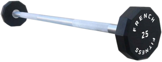 French Fitness Straight Urethane Barbell 25 lbs - Single (New)