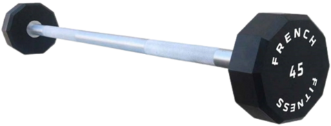 French Fitness Straight Urethane Barbell 45 lbs - Single (New)