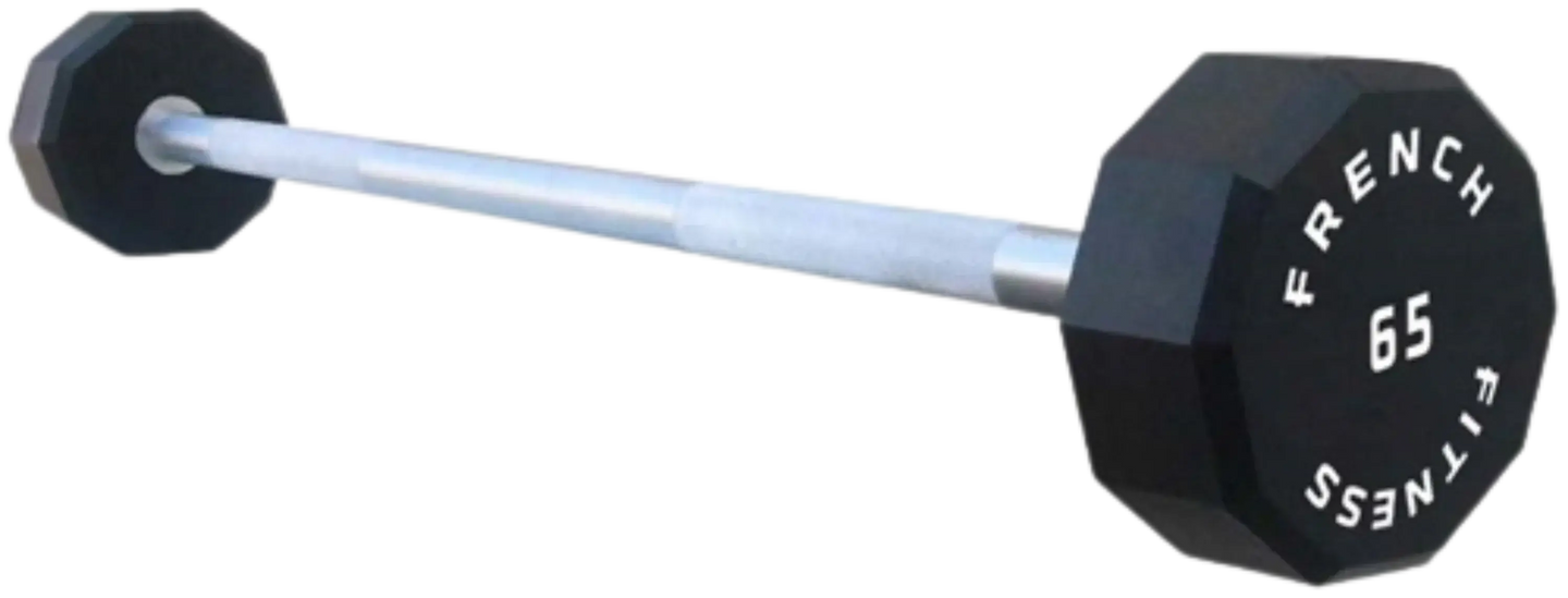 French Fitness Straight Urethane Barbell 65 lbs - Single - Close-Up View