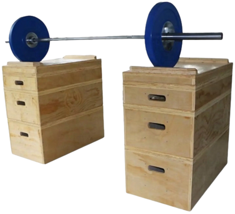French Fitness Stackable Wood Jerk Blocks - Set of 8 Boxes (New) Image
