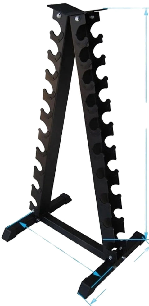 French Fitness FF-TDR Triangle Vertical 10 Pair Dumbbell Rack (New)