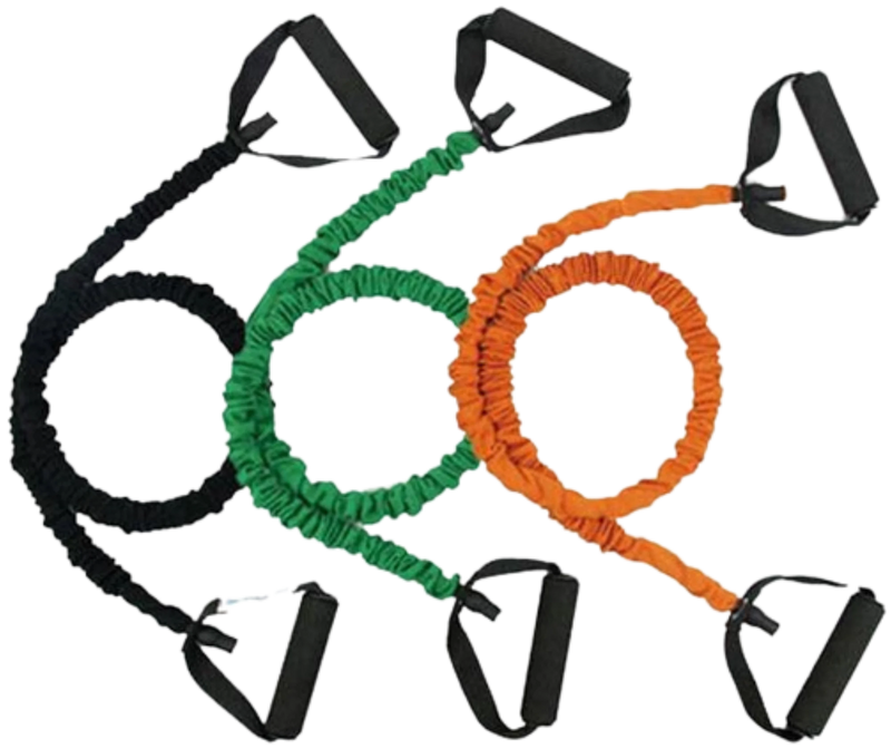 French Fitness Toning Resistance Tube Bands - Set of 3 (New) Image