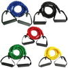 French Fitness Toning Resistance Tube Bands Set of 5 w/Handles (New)