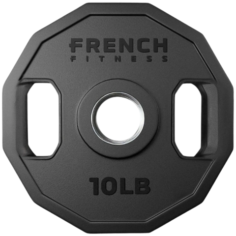 French Fitness Urethane Olympic Weight Plate V2 10 lbs Black (New)