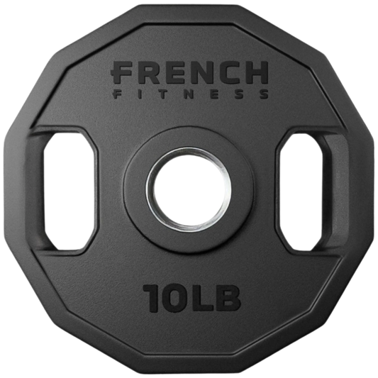 French Fitness Urethane Olympic Weight Plate V2 10 lbs Black (New)