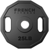 French Fitness Urethane Olympic Weight Plate V2 25 lbs Black (New)