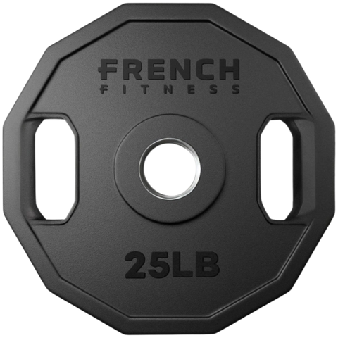 French Fitness Urethane Olympic Weight Plate V2 25 lbs Black (New)