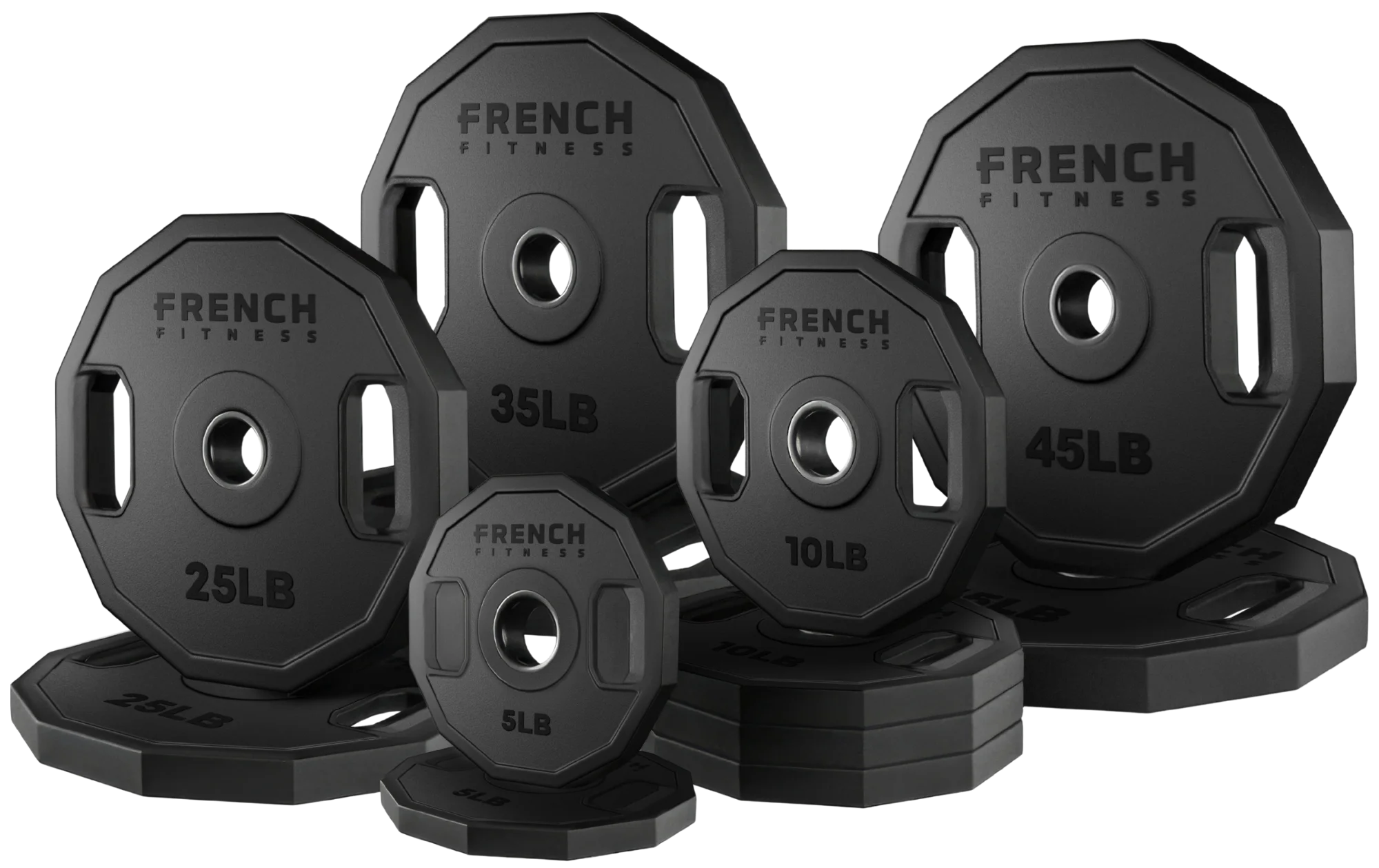 French Fitness Urethane Olympic Weight Plate V2 Set 260 lbs (New)