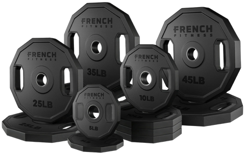 French Fitness Urethane Olympic Weight Plate V2 Set 260 lbs (New)