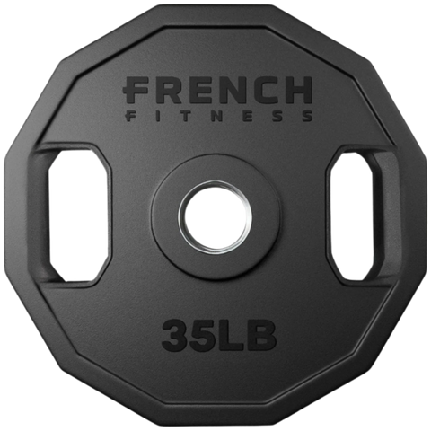 French Fitness Urethane Olympic Weight Plate V2 35 lbs Black (New)